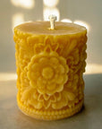 Buzz in the Hills mandala candle on Forage Folk