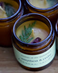 Amethyst and Cedar Beeswax Hand Poured Candle in Amber Jar