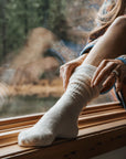 Silken Mohair & Merino Cable Crew Socks