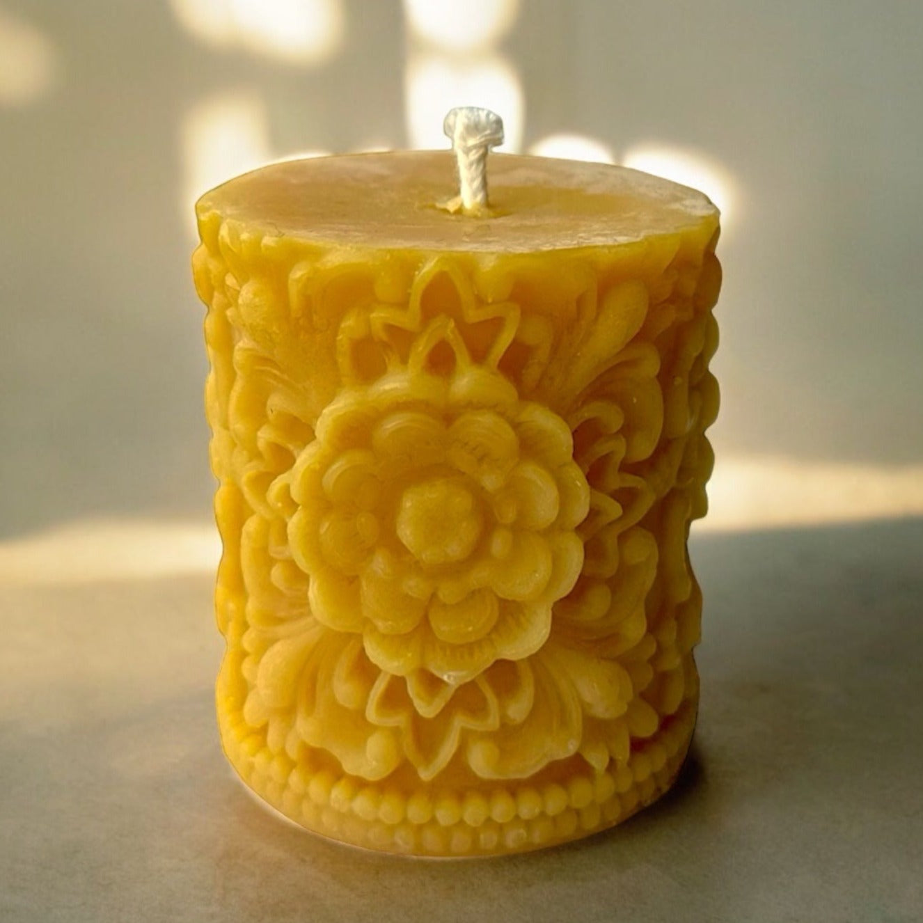 Buzz in the Hills mandala candle on Forage Folk