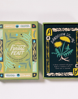 Forest Feast family card game with botanical design