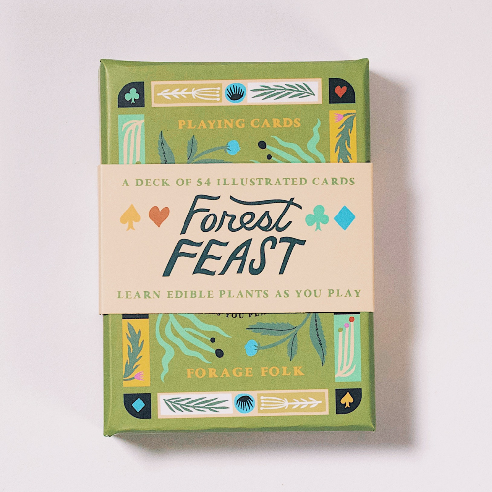 Forest Feast playing cards — edible wild plants card game, botanical playing cards for foragers and nature lovers