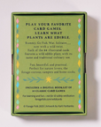 Forest Feast card game box with text about plant identification