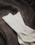 Silken Mohair & Merino Cable Crew Socks