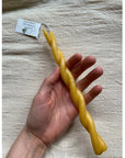 Twisted Hand Dipped Beeswax Taper Candle