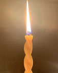 Twisted Hand Dipped Beeswax Taper Candle