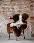 Dutch Texel Large Sheepskin Rug in Brown and White